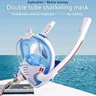 Snorkeling Mask Double Tube Silicone Full Dry Diving Mask Adult Swimming Mask Diving Goggles, Size: S/M(Black/Black) - 13