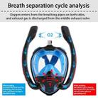 Snorkeling Mask Double Tube Silicone Full Dry Diving Mask Adult Swimming Mask Diving Goggles, Size: S/M(Black/Black) - 14