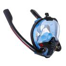 Snorkeling Mask Double Tube Silicone Full Dry Diving Mask Adult Swimming Mask Diving Goggles, Size: S/M(Black/Blue) - 1