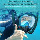 Snorkeling Mask Double Tube Silicone Full Dry Diving Mask Adult Swimming Mask Diving Goggles, Size: S/M(White/Blue) - 8