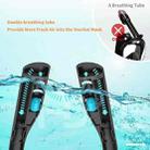 Snorkeling Mask Double Tube Silicone Full Dry Diving Mask Adult Swimming Mask Diving Goggles, Size: L/XL(Black/Black) - 17