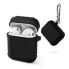 2 PCS Pure Color Simple Waterproof Earphone Protective Cover with Carabiner For AirPods 1 / 2(Black) - 1