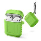 2 PCS Pure Color Simple Waterproof Earphone Protective Cover with Carabiner For AirPods 1 / 2(Grass Green) - 1