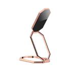 Folding And Sticking Zinc Alloy Mobile Phone Ring Holder Car Magnetic Ring Buckle(Rose Gold) - 1