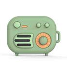 2 PCS Retro Radio Shape Protective Cover Silicone Case for AirPods Pro, Colour: Matcha Green - 1