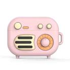 2 PCS Retro Radio Shape Protective Cover Silicone Case for AirPods Pro, Colour: Pink - 1