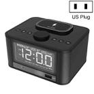 M7-QI Wireless Charging Clock Bluetooth Audio Support TF Card & U Disk & AUX US Plug(Black) - 1