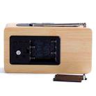 Dotted Log White Light Multifunctional Retro Radio Wooden Alarm Clock Mute Electronic Clock - 4