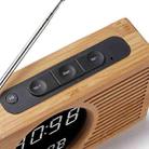 Dotted Log White Light Multifunctional Retro Radio Wooden Alarm Clock Mute Electronic Clock - 5