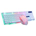 LIMEIDE GTX300 1600DPI 104 Keys USB Rainbow Suspended Backlight Wired Luminous Keyboard and Mouse Set, Cable Length: 1.4m(White) - 1