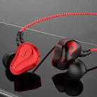 D2000 3.5mm Double-moving Coil Wire-controlled In-ear Sports Gaming Wired Earphone(Red) - 1