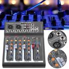 4 Channel Professional Karaoke Audio Mixer Amplifier Mini Microphone Sound Mixing Console with USB 48V Phantom Power Supply - 2