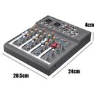 4 Channel Professional Karaoke Audio Mixer Amplifier Mini Microphone Sound Mixing Console with USB 48V Phantom Power Supply - 3