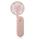 LN2 Hanging Neck Small Fan Outdoor Foldable USB Lazy Handheld Fan(Pink) - 1