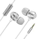 XK-059 3.5mm In-ear Heavy Bass Gaming Music Metal Wired Earphone with Microphone(Silver) - 1