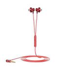 F12 Elbow Earbud Headset Wire Control With Wheat Mobile Phone Headset, Colour: 3.5mm Jack (Red) - 1