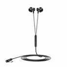 F12 Elbow Earbud Headset Wire Control With Wheat Mobile Phone Headset, Colour: Type-C (Black) - 1