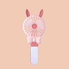 Student Portable Beauty Mirror Comb Mini Handheld USB Fan, Colour: Folded Pink - 1