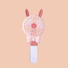 Student Portable Beauty Mirror Comb Mini Handheld USB Fan, Colour: Folded Pink - 1