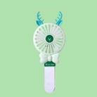 Student Portable Beauty Mirror Comb Mini Handheld USB Fan, Colour: Folded Green - 1