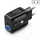 18W PD + QC 3.0 Fast Charge Travel Charger Power Adapter With LED Indication Function(EU Plug Black) - 1