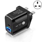 18W PD + QC 3.0 Fast Charge Travel Charger Power Adapter With LED Indication Function(UK Plug Black) - 1