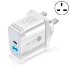 18W PD + QC 3.0 Fast Charge Travel Charger Power Adapter With LED Indication Function(UK Plug White) - 1