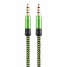 3.5mm Male To Male Car Stereo Gold-Plated Jack AUX Audio Cable For 3.5mm AUX Standard Digital Devices, Length: 1.5m(Green) - 1