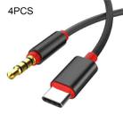 4 PCS 3.5mm To Type-C Audio Cable Microphone Recording Adapter Cable Mobile Phone Live Sound Card Cable(Black) - 1