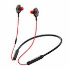 Bluetooth Earphone Sports Liquid Silicone Hanging Neck Headset Heavy Bass Stereo Earphone(Red) - 1