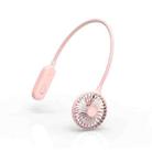 Hanging Neck Earphone Clip Fan Student Dormitory Portable USB Folding Mini Fan(Pink) - 1