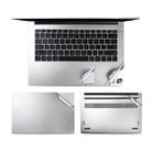 JRC 4 In 1 0.2mm Metal Texture Upper Cover Film + Bottom Cover Film + Full-Support Film + Touchpad Film Laptop Body Protective Film Sticker Set For Huawei Matebook D 14 inch (Silver) - 1