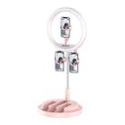 JM03 11 Inch 3 Position Fill Light Beauty Selfie Desktop Bracket Live Broadcast Integrated Floor LED Light( Pink) - 1