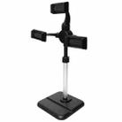 Telescopic Adjustment Live Frame Desktop Tablet Mobile Phone Bracket, Specification: K06 Three-seat  (Black) - 1