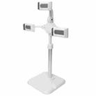 Telescopic Adjustment Live Frame Desktop Tablet Mobile Phone Bracket, Specification: K06 Three-seat (White) - 1