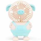 SQ2143 USB Charging Small Pig Fan Button Hand-Held Quiet Fan(Blue) - 1