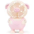 SQ2143 USB Charging Small Pig Fan Button Hand-Held Quiet Fan(Pink) - 1