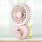 D11 Fill Light Clip Hanging Neck Fan Handheld Folding Mini USB Desktop Fan(Pink) - 1