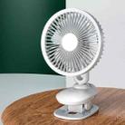 F8 Automatic Shaking Clip Fan Multifunctional USB Mini Office Student Dormitory Night Light Fan(White) - 1