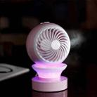 QM-06 USB Portable Mini Fan LED Luminous Spray Humidifying Desktop Office Fan(Pink) - 1