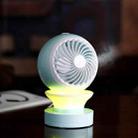 QM-06 USB Portable Mini Fan LED Luminous Spray Humidifying Desktop Office Fan(Blue) - 1