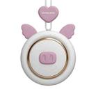 GIVELONG Hanging Neck Mini Rechargeable USB Fan Children Portable Leafless Fan(Piglet (Purple)) - 1