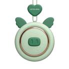 GIVELONG Hanging Neck Mini Rechargeable USB Fan Children Portable Leafless Fan(Piglet (Green)) - 1