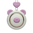 GIVELONG Hanging Neck Mini Rechargeable USB Fan Children Portable Leafless Fan(Bear (Purple)) - 1