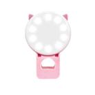 3 PCS Beauty Selfie Round Live Clip External LED Cartoon Mobile Phone Mini Fill Light(Pink) - 1