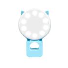 3 PCS Beauty Selfie Round Live Clip External LED Cartoon Mobile Phone Mini Fill Light(Blue) - 1