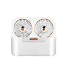 Double Spray Fan Retro Big Wind Home Office Desktop Humidifying Fan(White) - 1