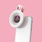 Mobile Phone Macro Lens Beauty Makeup Selfie Light(Pink) - 1