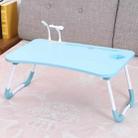 USB Folding Computer Desk With Fan & Lamp, Size: 60x40x28cm(Sky Blue) - 1