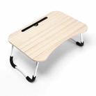 USB Folding Computer Desk With Fan & Lamp, Size: 60x40x28cm(White Maple) - 1